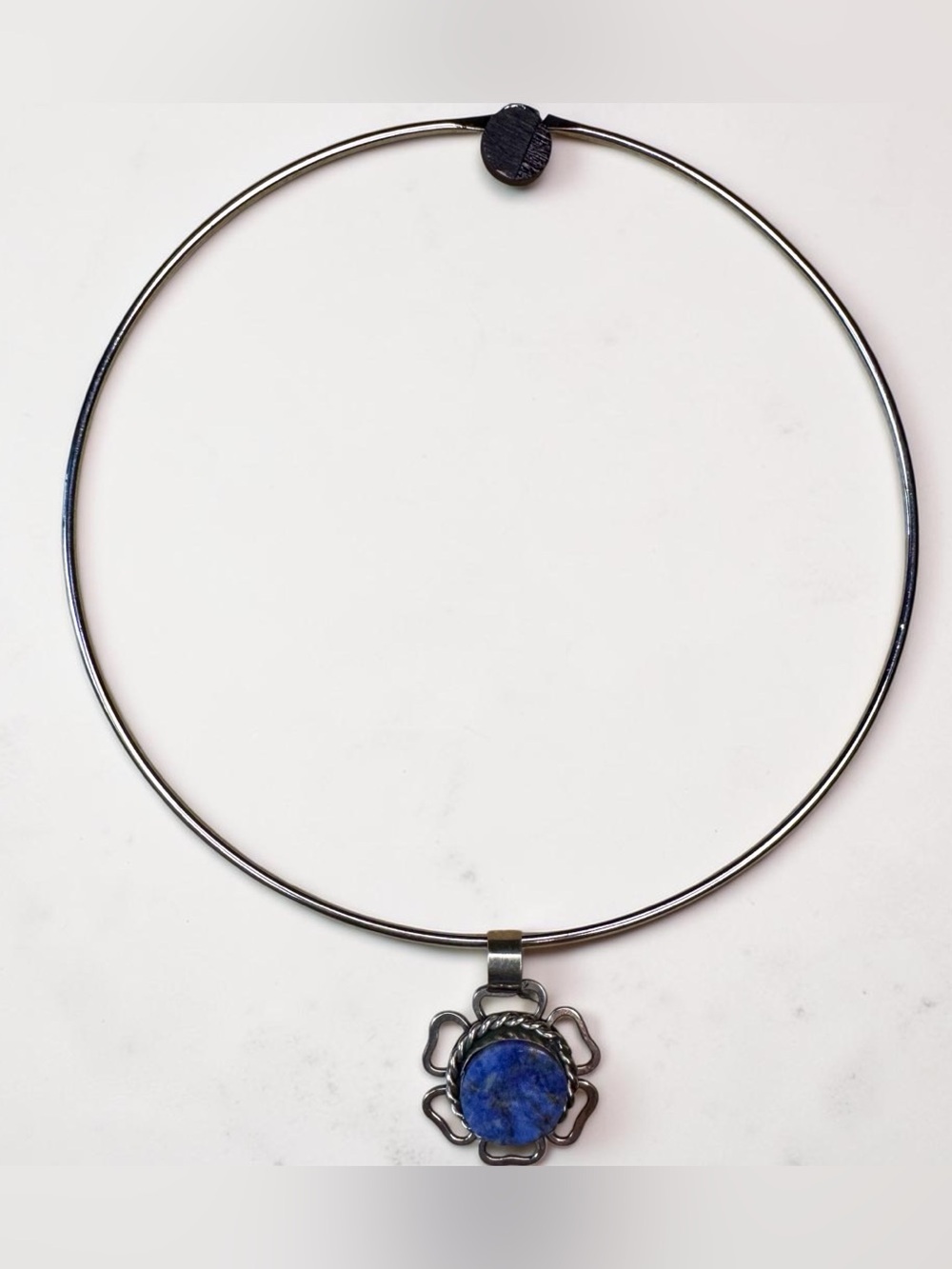 Lapis Lazuli and Silver Pendant Necklace